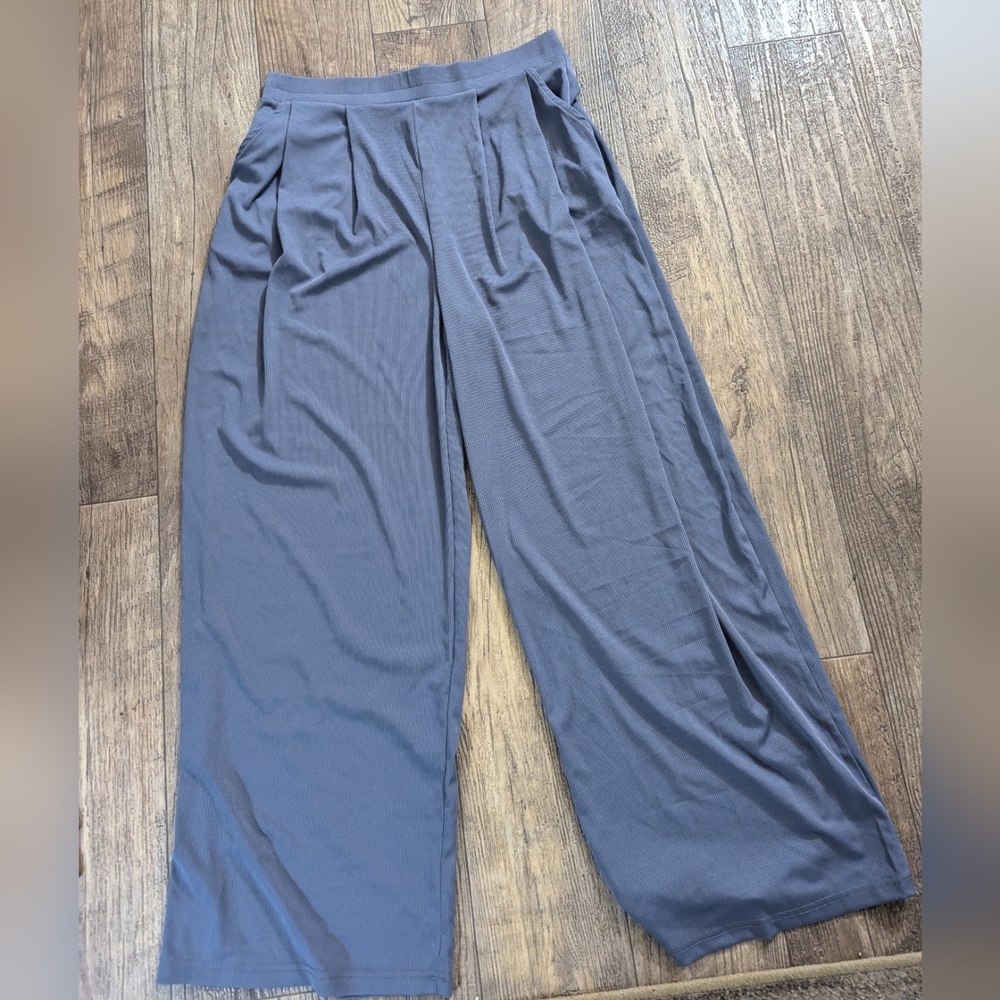 SHEIN XL Blue Wide Leg Pants